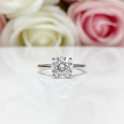 3.0 Ct Brilliant Round Cut Diamond Solitaire Engagement Ring-Black Diamonds New York