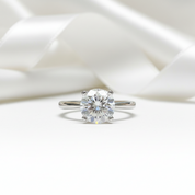 3.0 Ct Brilliant Round Cut Diamond Option Solitaire Engagement Ring-Black Diamonds New York