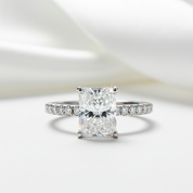 3.0 Ct Radiant Cut Diamond Engagement Ring-Black Diamonds New York