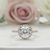 3.0 Ct Round Cut Diamond 14K White Gold Engagement Ring-Black Diamonds New York