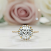 3.0 Ct Round Cut Diamond 14K White Gold Engagement Ring-Black Diamonds New York