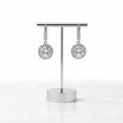 3.0 Ct Round Cut Diamond Option Drop Earrings-Black Diamonds New York