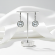 3.0 Ct Round Cut Diamond Drop Earrings-Black Diamonds New York