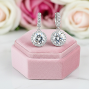 3.0 Ct Round Cut Diamond Drop Earrings-Black Diamonds New York