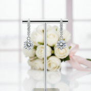 3.0 Ct Round Cut Diamond Drop Earrings-Black Diamonds New York