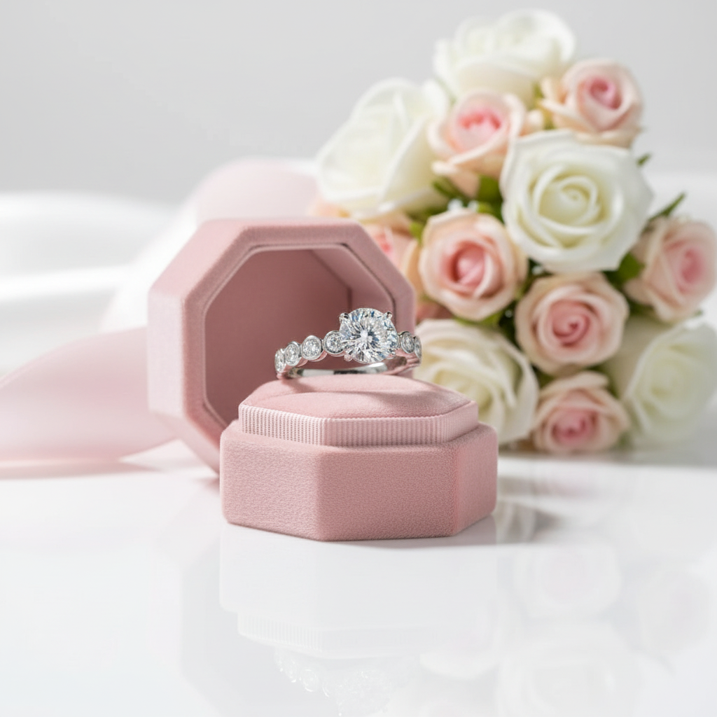 3.0 Ct Round Cut Diamond Option Engagement Ring Set-Black Diamonds New York