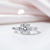 3.0 ct Round Cut Diamond Option White Gold Engagement Ring-Black Diamonds New York