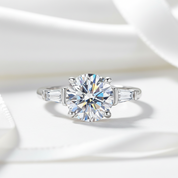 3.0 ct Round Cut Diamond Option White Gold Engagement Ring-Black Diamonds New York