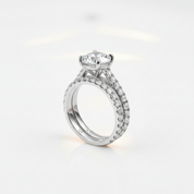 3.0 Ct Round Diamond Option Engagement Ring Set-Black Diamonds New York