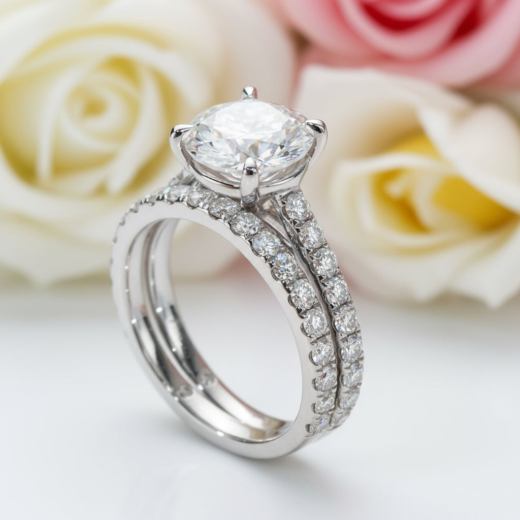 3.0 Ct Round Diamond Ring Set-Black Diamonds New York