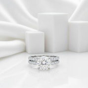 3.0 Ct Round Diamond Ring Set-Black Diamonds New York