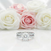 3.0 Ct Round Diamond Ring Set-Black Diamonds New York