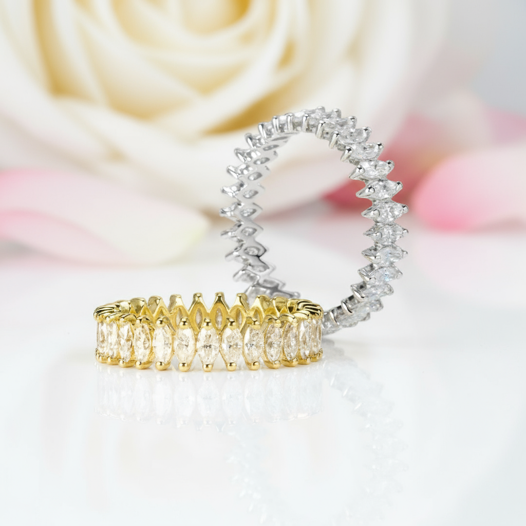 3.0 Ctw Marquise Cut Diamond Wedding Band-Black Diamonds New York