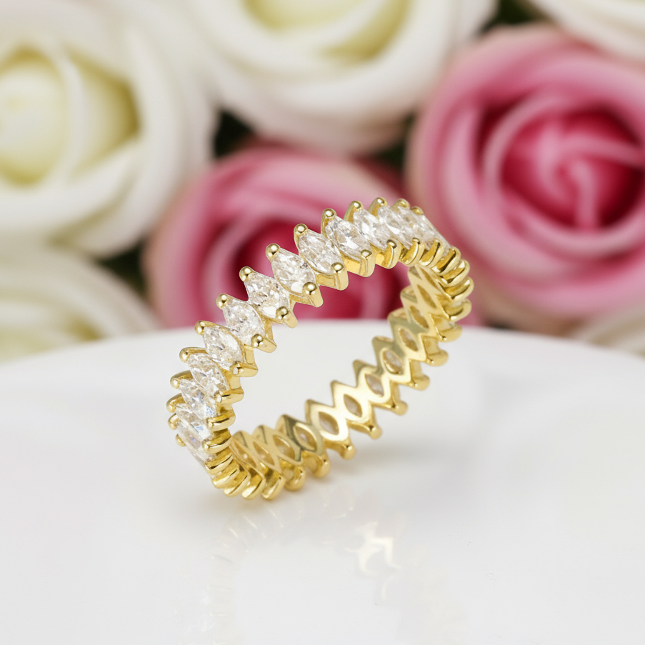 3.0 Ctw Marquise Cut Diamond Wedding Band-Black Diamonds New York