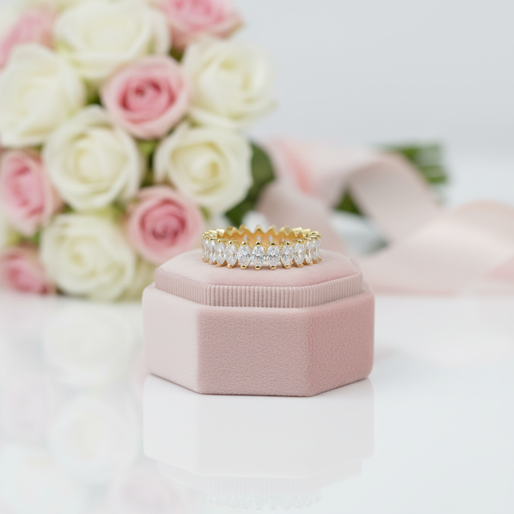 3.0 Ctw Marquise Cut Diamond Option Wedding Band-Black Diamonds New York