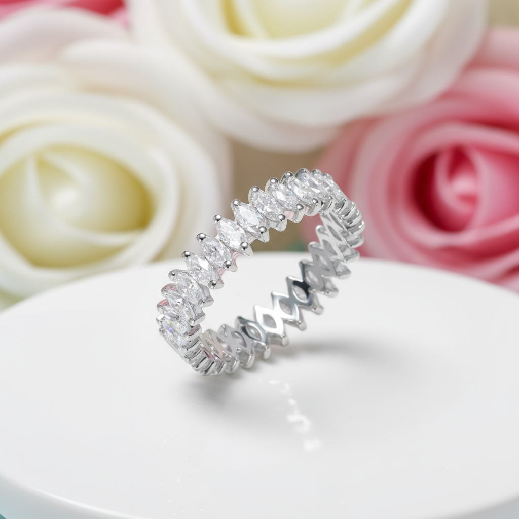 3.0 Ctw Marquise Cut Diamond Wedding Band-Black Diamonds New York