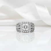 3.0 Ctw Princess Cut Diamond Engagement Ring Set-Black Diamonds New York