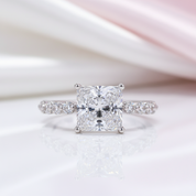 3.0ct Classic Princess Cut Simulated Diamond Option Engagement Ring-Black Diamonds New York