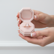 3.0ct Halo Pear Cut Synthetic Morganite Engagement Ring-Black Diamonds New York