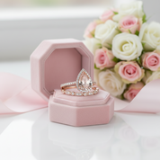 2.2ct Halo Pear Cut Synthetic Morganite Wedding Ring Set-Black Diamonds New York