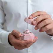 3.0ct Pink Radiant Cut Diamond Halo Engagement Ring-Black Diamonds New York