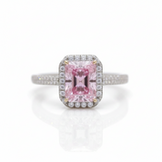 3.0ct Pink Radiant Cut Diamond Option Halo Engagement Ring-Black Diamonds New York
