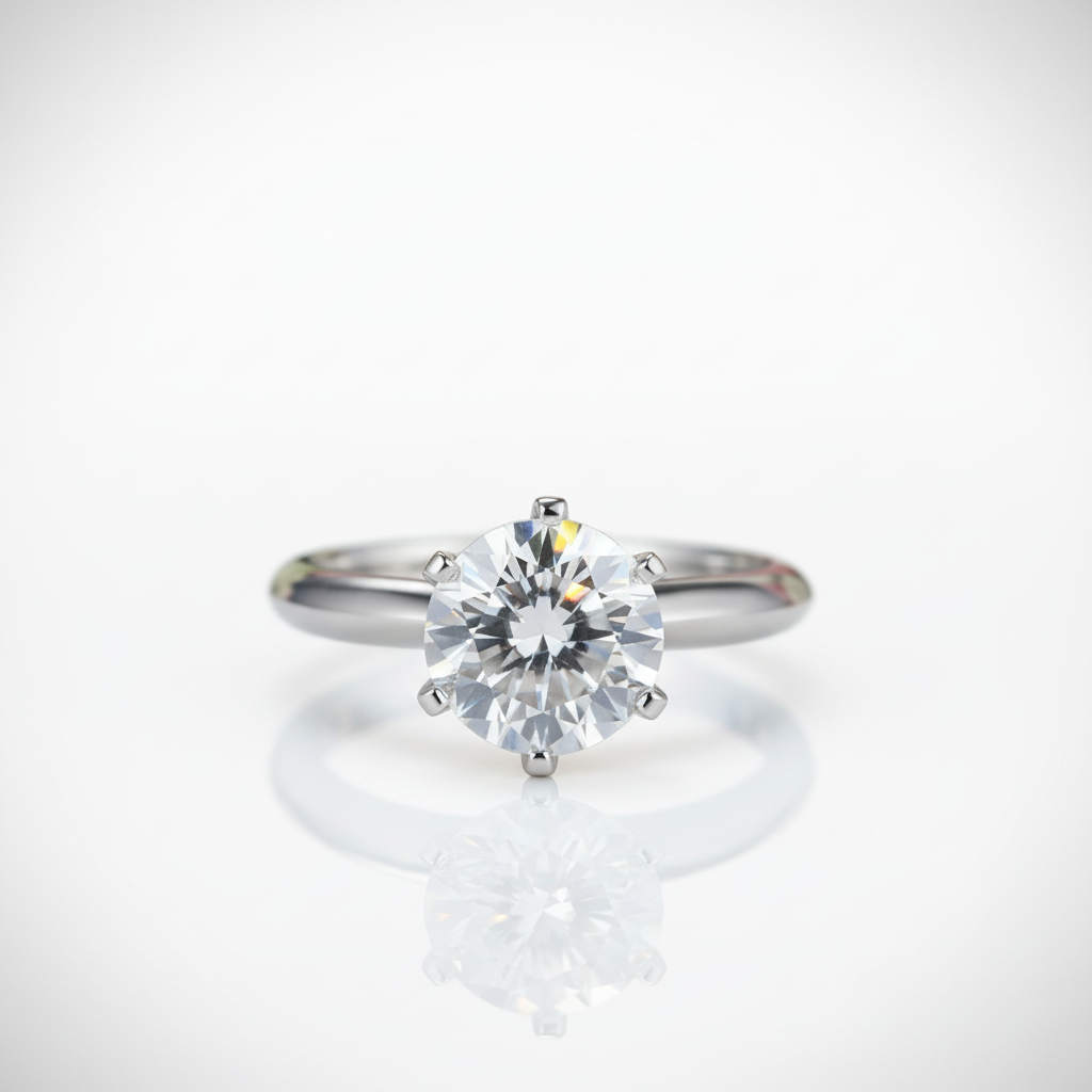 3.0ct Round Diamond Option Solitaire Engagement Ring-Black Diamonds New York