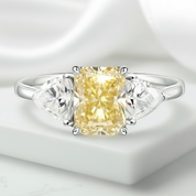 3.0ctw Yellow Radiant Cut Diamond Three-Stone Engagement Ring-Black Diamonds New York