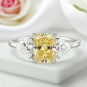 3.0ctw Yellow Radiant Cut Diamond Three-Stone Engagement Ring-Black Diamonds New York