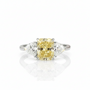 3.0ctw Yellow Radiant Cut Diamond Option Three-Stone Engagement Ring-Black Diamonds New York