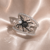 Black Spider Micro Paved Diamond Option Ring-Black Diamonds New York
