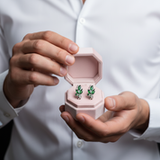 3.11 Ctw Chrome Diopside Gemstone Stud Earrings-Black Diamonds New York