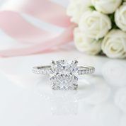 3.2 ct Cushion Cut Diamond Engagement Ring-Black Diamonds New York