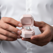 3.2ct Cushion Cut Halo Simulated Diamond Engagement Ring-Black Diamonds New York