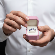 Oval Cut Sapphire Ring Band-Black Diamonds New York