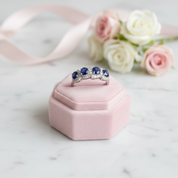 Oval Cut Sapphire Ring Band-Black Diamonds New York