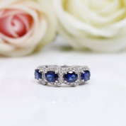 Oval Cut Sapphire Ring Band-Black Diamonds New York