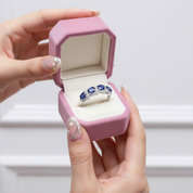 Oval Cut Sapphire Ring Band-Black Diamonds New York