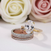 3.5 Carat Classic Oval Cut Yellow Gold Ring Set-Black Diamonds New York