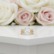 3.5 Carat Classic Oval Cut Yellow Gold Ring Set-Black Diamonds New York