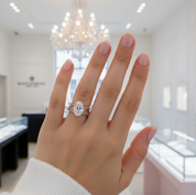 3.5 Carat Oval Cut Elegant Rose Gold Classic Wedding Ring Set-Black Diamonds New York