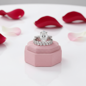 3.5 Carat Oval Cut Simulated Diamond Bridal Ring Set-Black Diamonds New York