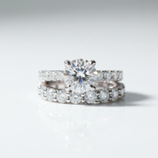 3.5 Ct Round Cut Diamond Option Eternity White Gold Ring Set-Black Diamonds New York