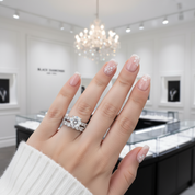 3.5 Ct Round Cut Diamond Eternity White Gold Ring Set-Black Diamonds New York