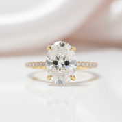3.50ct Oval Cut Diamond Option Yellow Gold Engagement Ring-Black Diamonds New York