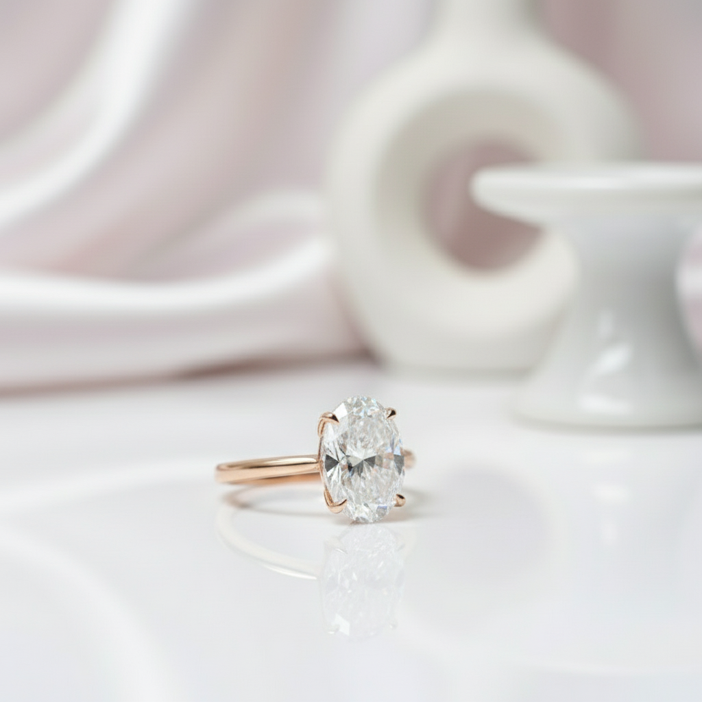 3.50ct Oval Cut Yellow Gold Wedding Ring Set-Black Diamonds New York