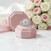 3.5ct Halo Brilliant Round Cut Diamond Engagement Ring Set-Black Diamonds New York