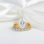 3.5ct Oval Cut Simulated Diamond Ring Set-Black Diamonds New York