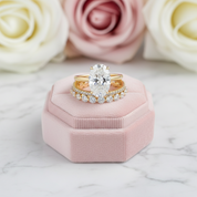 3.5ct Oval Cut Simulated Diamond Ring Set-Black Diamonds New York