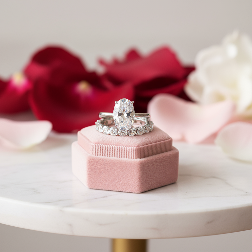 3.5ct Oval Cut Wedding Set-Black Diamonds New York